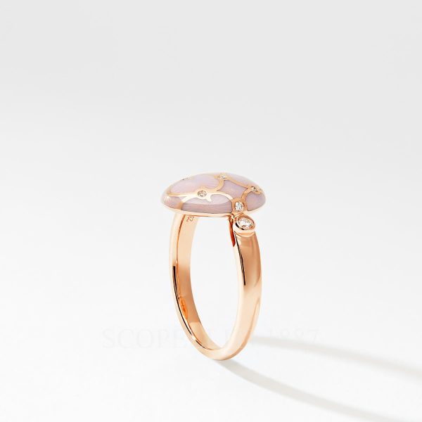 faberge pink rose gold egg ring