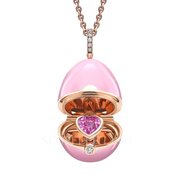 faberge rose egg with rose heart necklace
