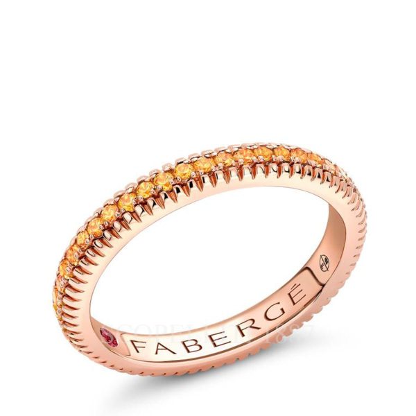 faberge rose gold and orange sapphire eternity ring