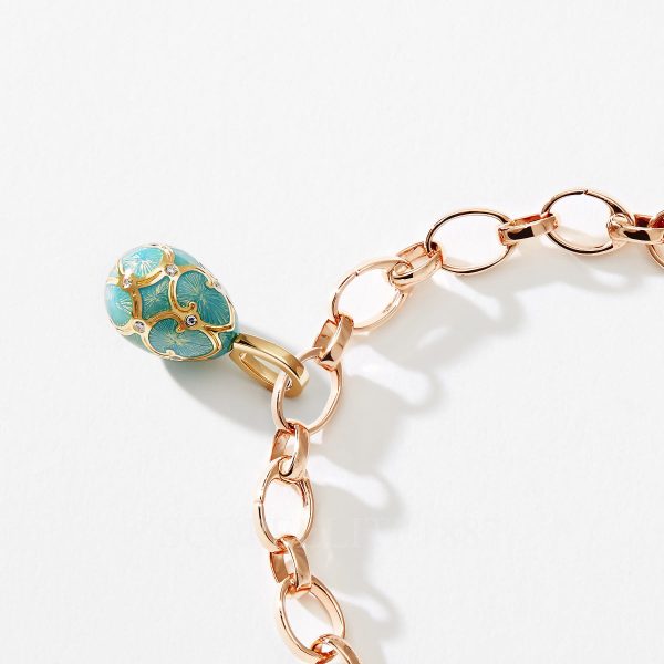 faberge rose gold bracelet with turquoise charm