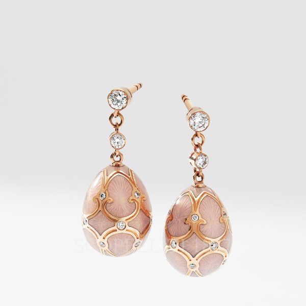 faberge rose gold diamond pink earrings