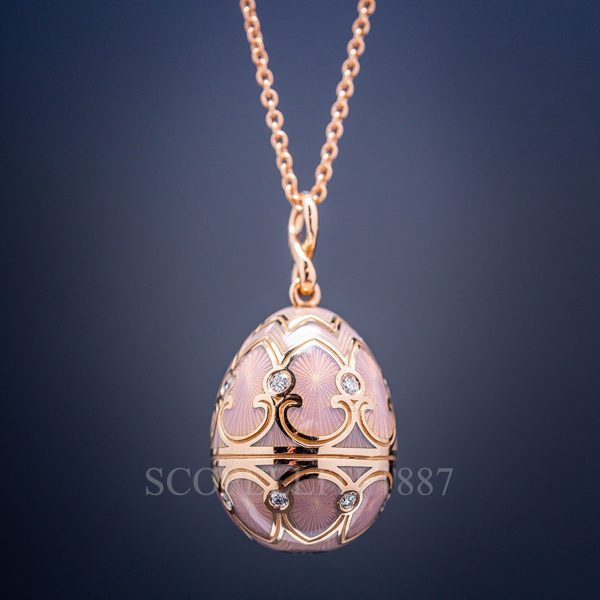 faberge egg pendant rose gold