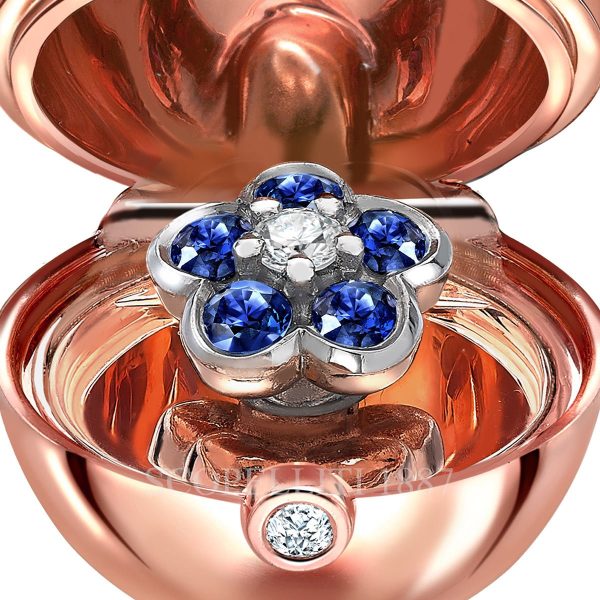 faberge sapphire forget me not egg pendant