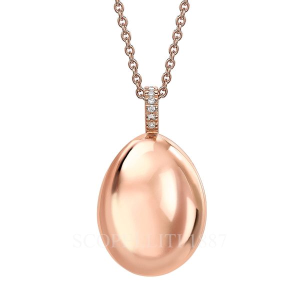 faberge simple rose gold egg pendant