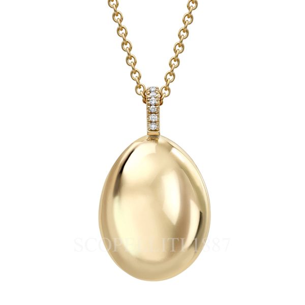 faberge simple yellow gold egg pendant