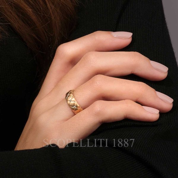 faberge treillage ring brushed rose gold