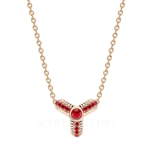 faberge trio rose gold ruby pendant