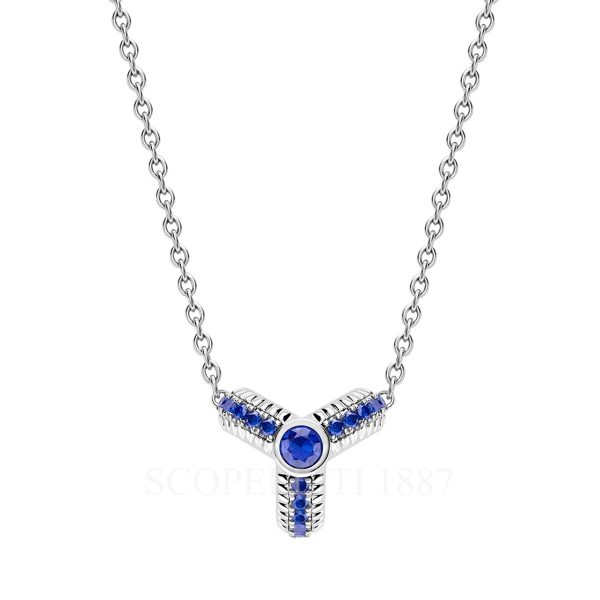 faberge trio white gold blue sapphire pendant
