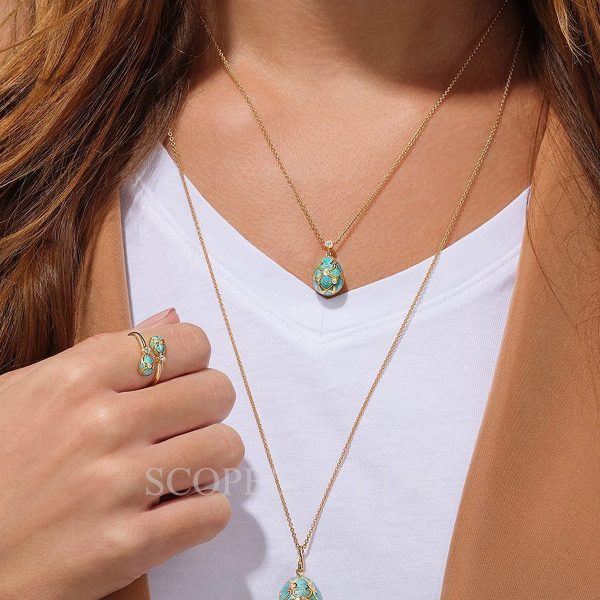 faberge turquoise petite egg pendant heritage