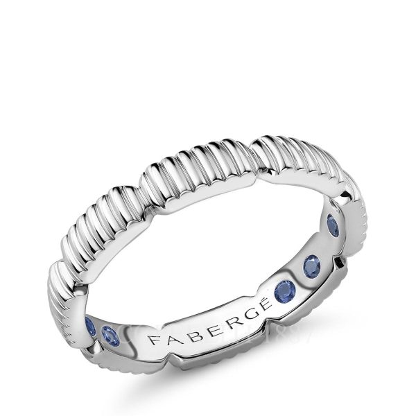 faberge white gold gemsation ring with sapphires