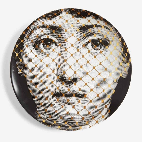 fornasetti plate tema e variazioni n.78 gold
