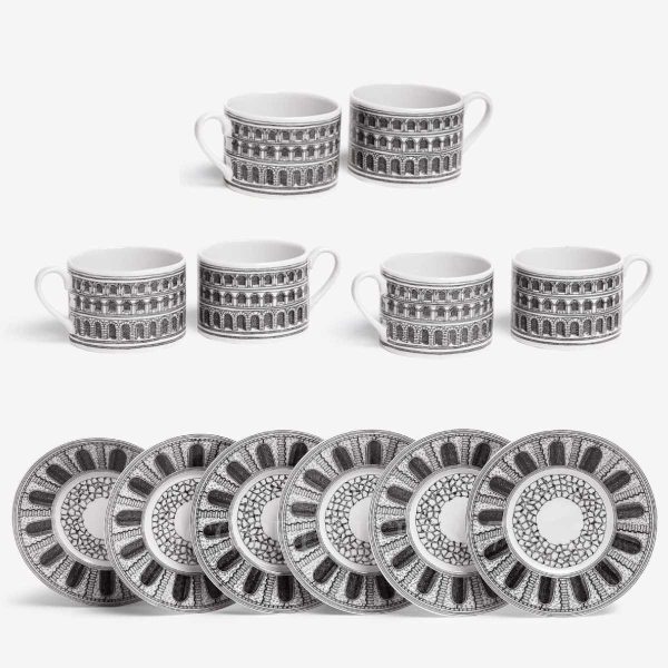 fornasetti tea cup and saucer architettura set of 6