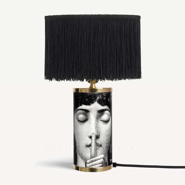 fornasetti small table lamp silenzio with lampshade back