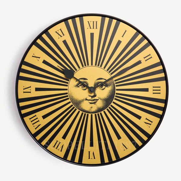 fornasetti wall clock sole raggiante gold