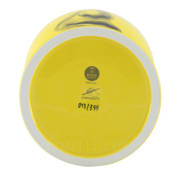 fornasetti vase antipatico giallo details