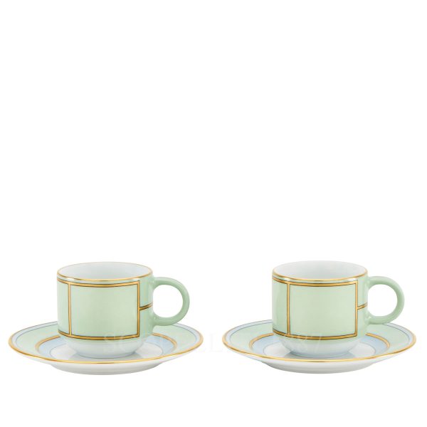 ginori 1735 coffee set for 2 people diva green