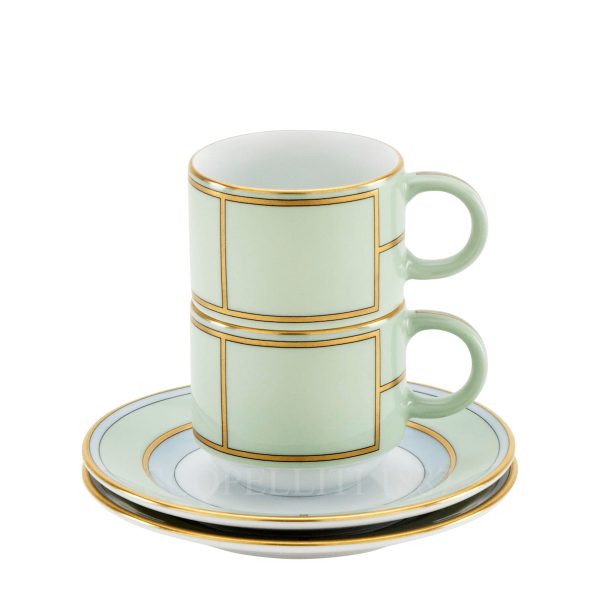 ginori 1735 coffee set for 2 people diva verde