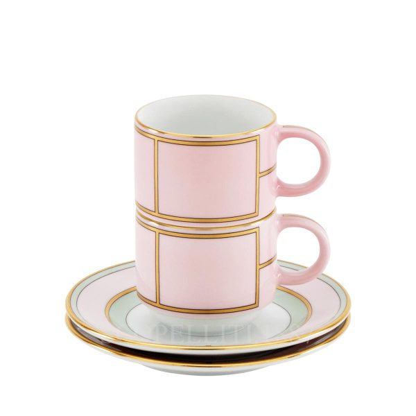 ginori 1735 coffee set for 2 people diva pink
