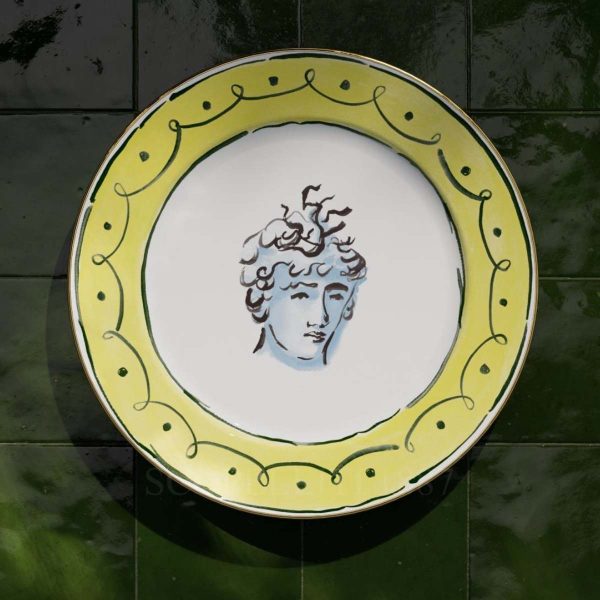 ginori dinner plate il viaggio di nettuno yellow