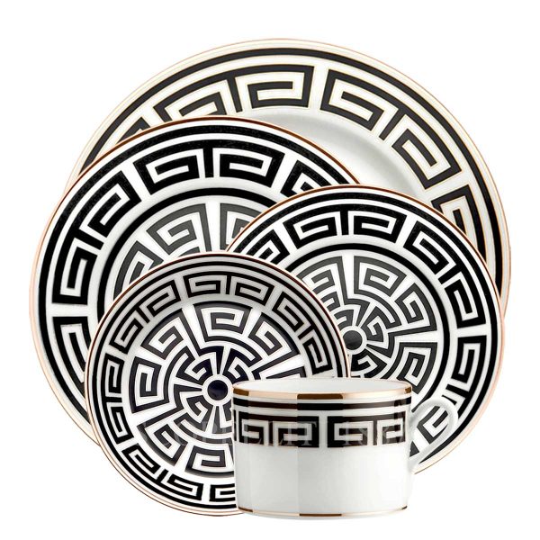 ginori 5 piece place setting labirinto black