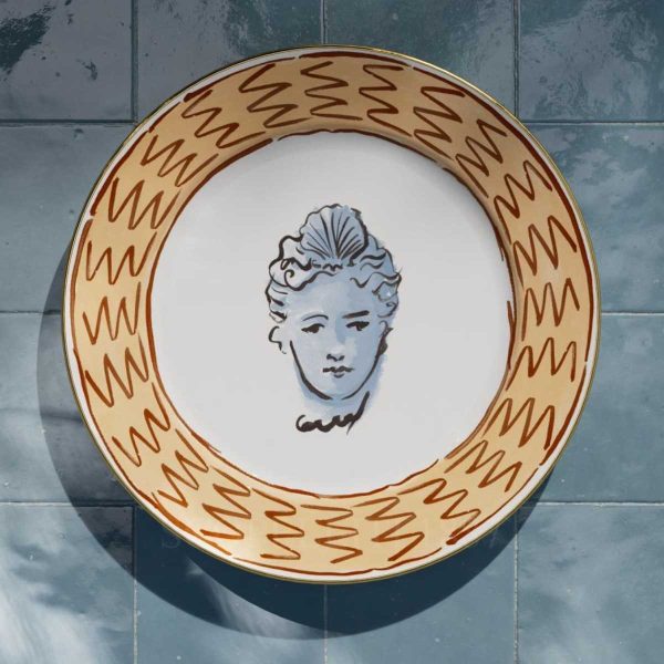 ginori dinner plate il viaggio di nettuno brown