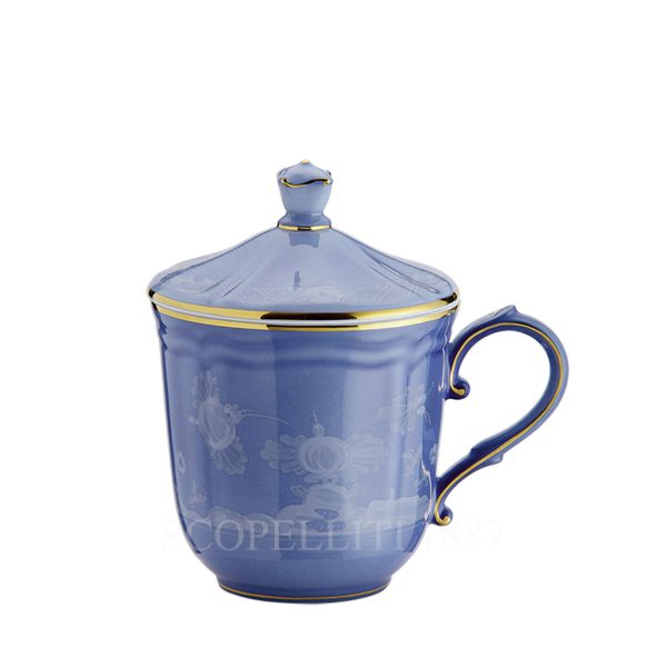 ginori 1735 mug with lid oriente italiano pervinca