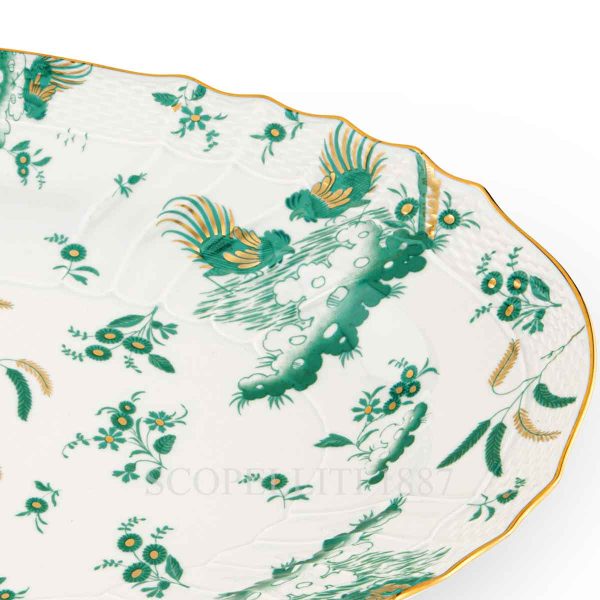 ginori 1735 oro di doccia giada large oval platter details