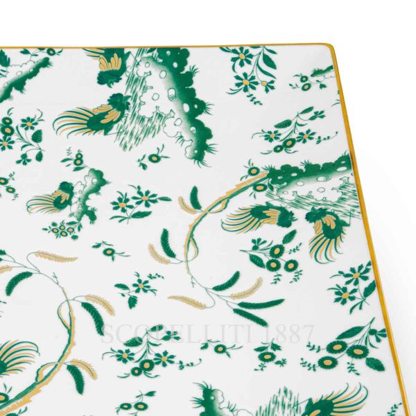 ginori 1735 oro di doccia giada large square plate details