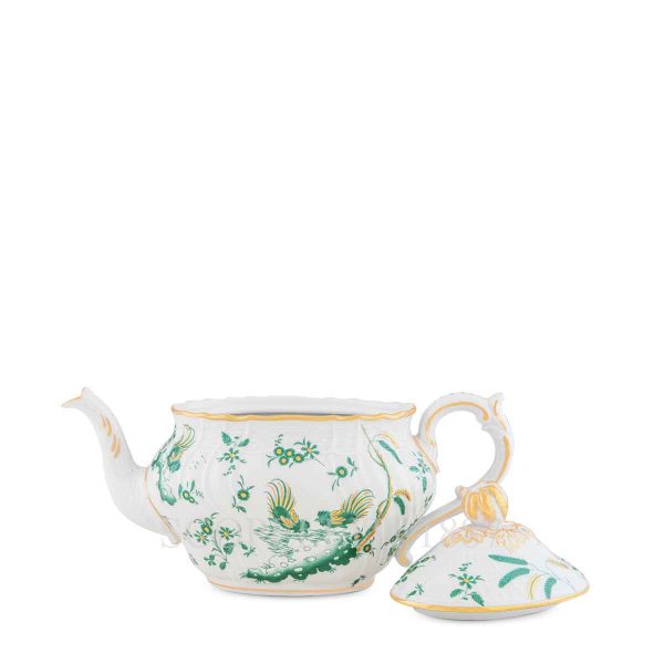 ginori 1735 oro di doccia giada teapot open