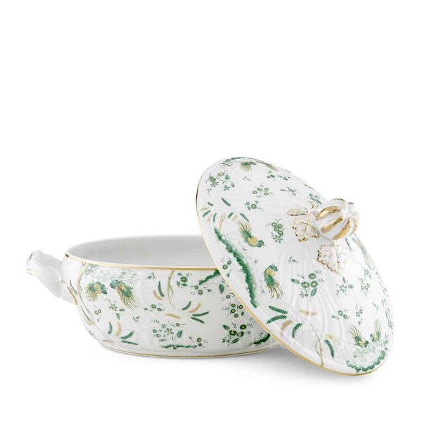 ginori 1735 oro di doccia giada tureen open