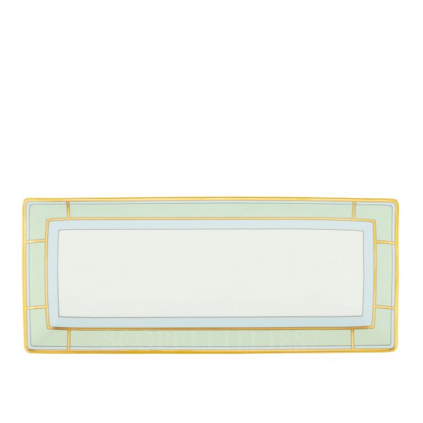 ginori 1735 rectangular tray diva green