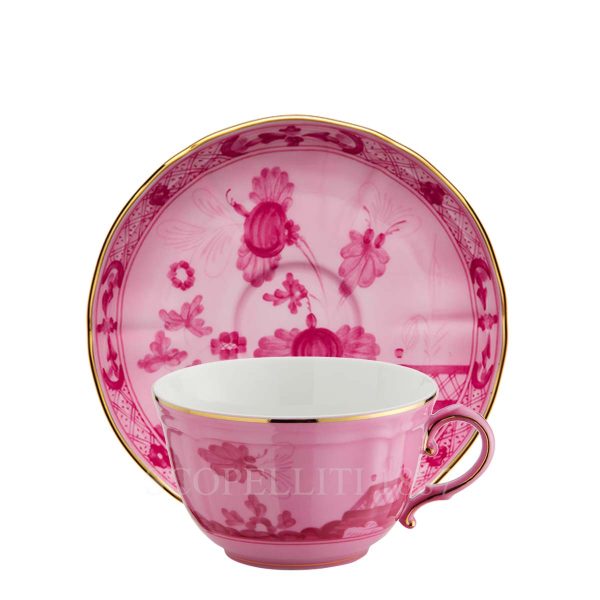 Ginori 1735 Tea Cup and Saucer Oriente Italiano Porpora