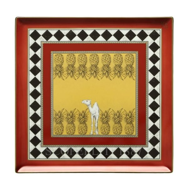 ginori 1735 totem square tray camel