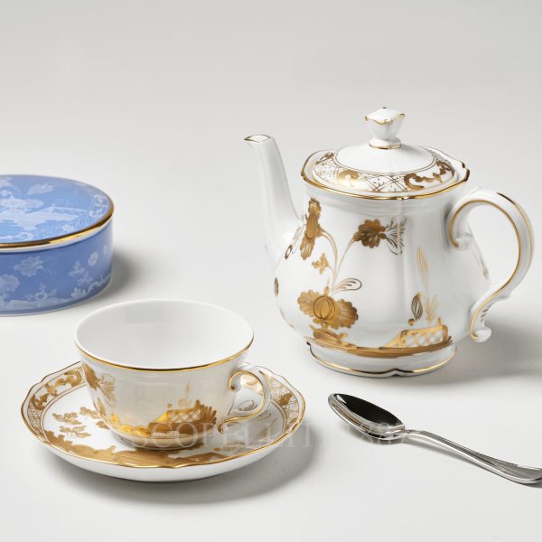 ginori orinete italiano teapot gold