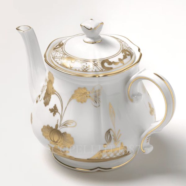 ginori orinete italiano teapot gold
