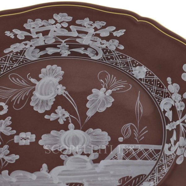 ginori 1735 oriente italiano castagna charger plate detail