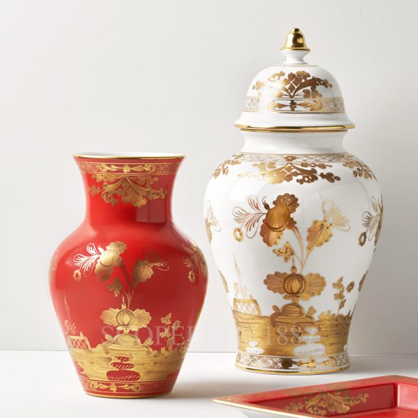 ginori oriente italiano ming vase rubrum red