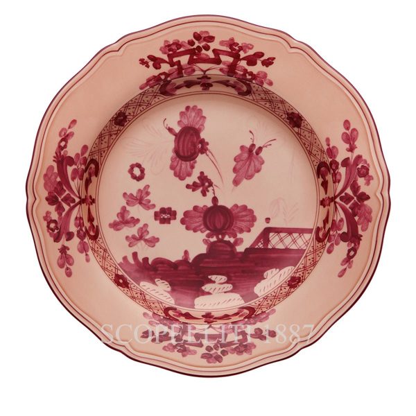 Ginori 1735 Round Flat Platter Oriente Italiano Vermiglio