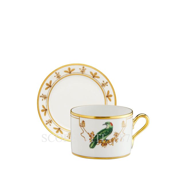 ginori tea cup with saucer voliere coucou didrie