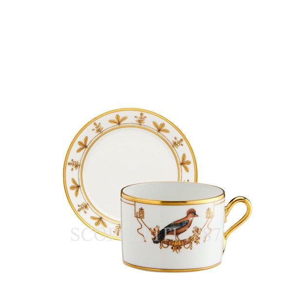 ginori tea cup with saucer voliere geai