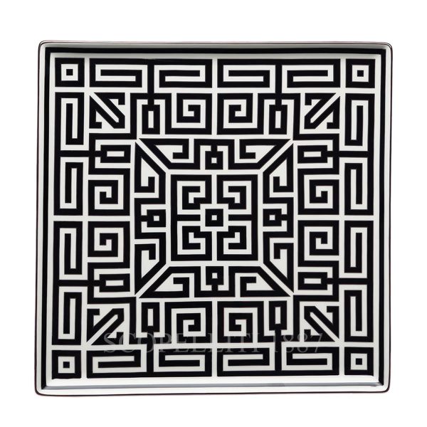 vide poche squared plate labirinto black