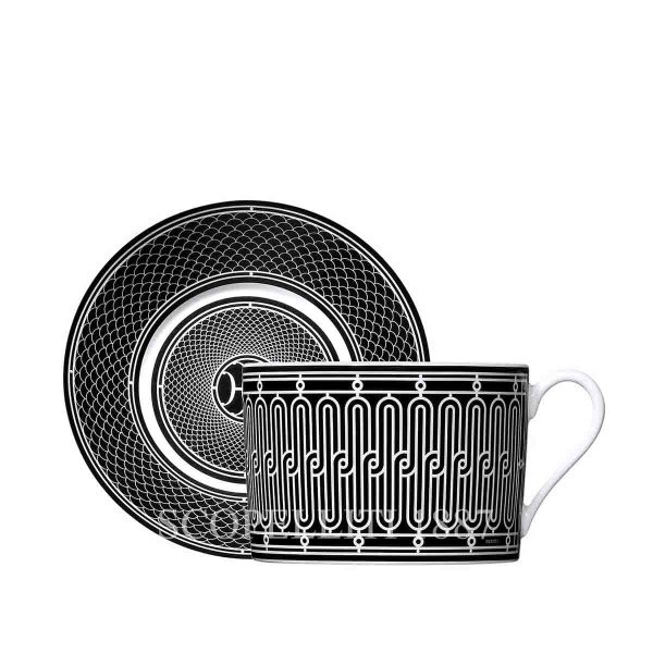 hermes limoges porcelain h deco breakfast cup and saucer