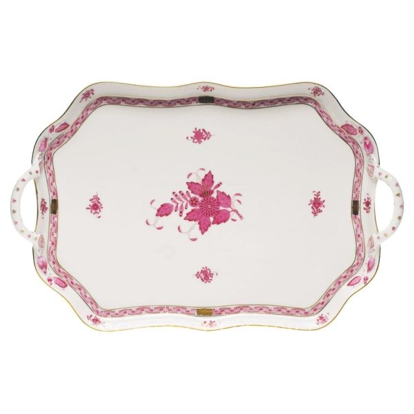 herend porcelain apponyi hendled tray pink