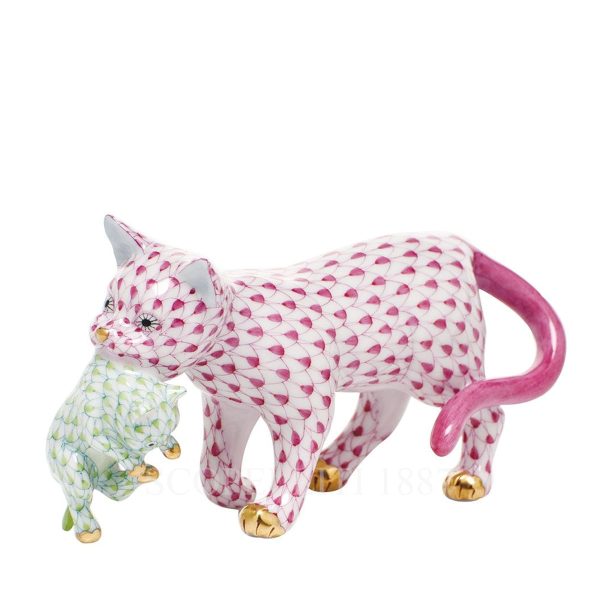 herend cat and kitten figurine