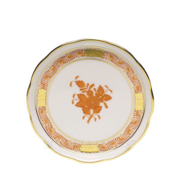 herend handpainted porcelain coaster orange