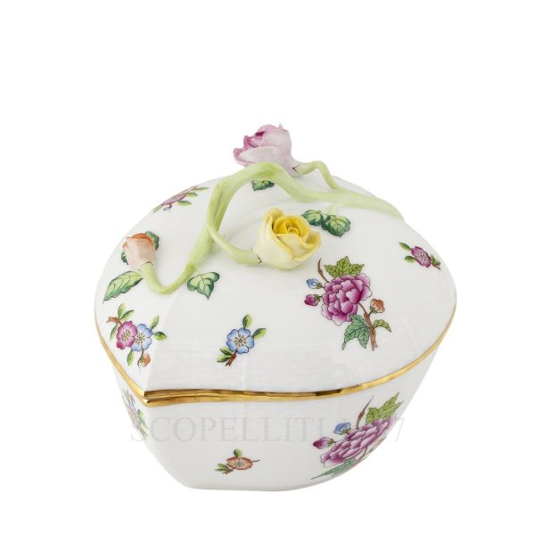 herend handpainted porcelain heart shaped bonbon
