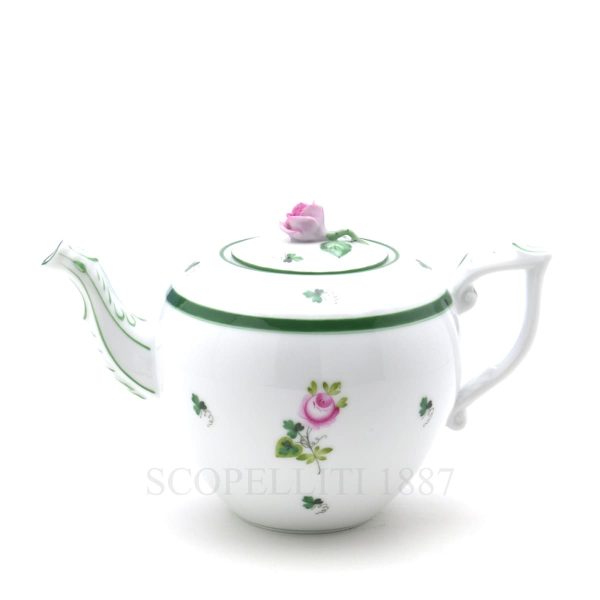 herend teapot with rose