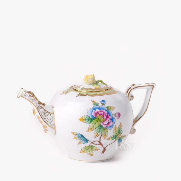 herend teapot with rose