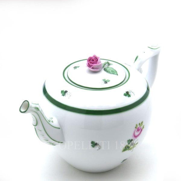 herend teapot with rose