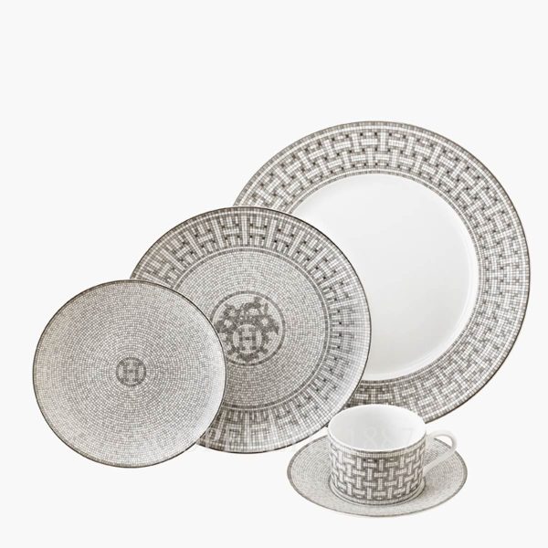 hermès dinner set mosaique au 24 platinum